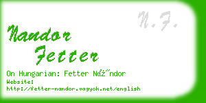 nandor fetter business card